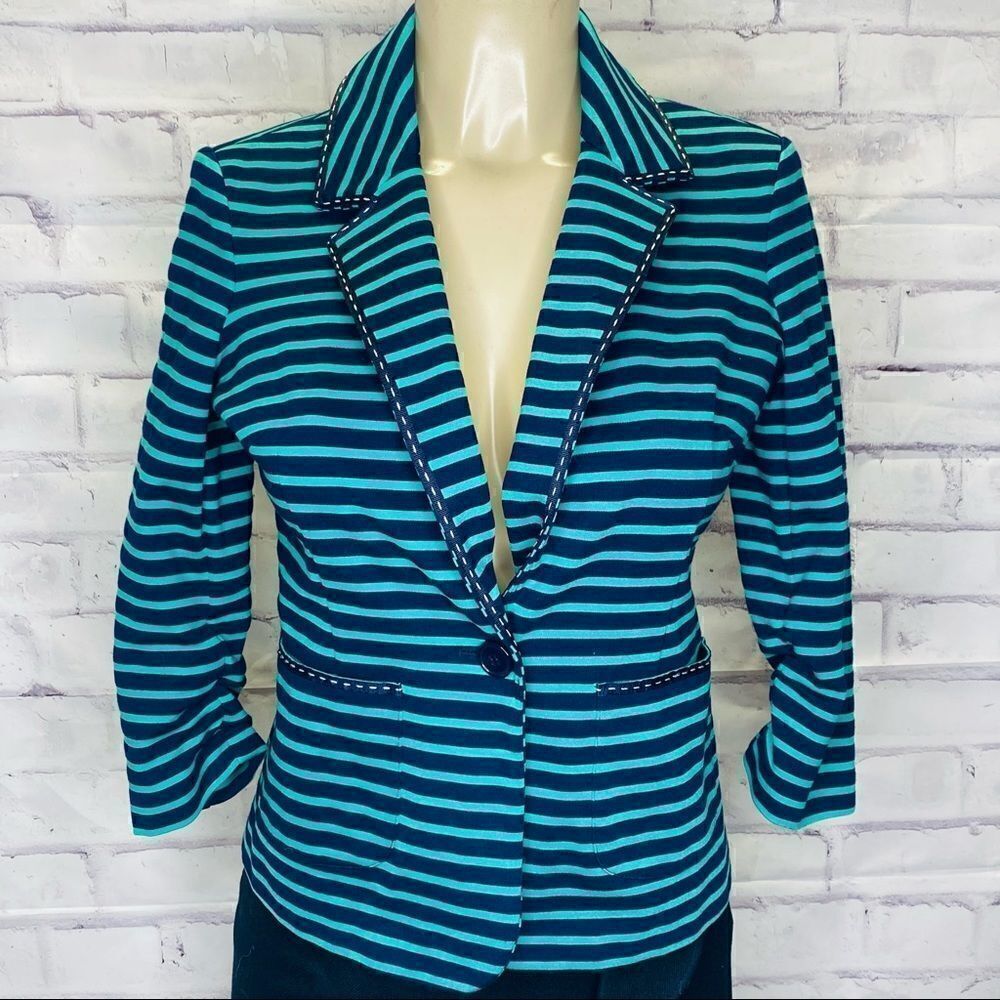 Black Saks Fifth Avenue green and blue blazer